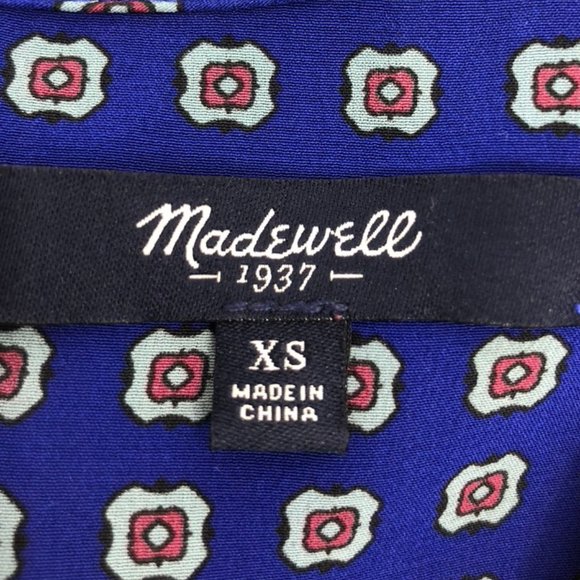 Madewell Short Sleeve Ascot Grid Blouse - Picture 5 of 8